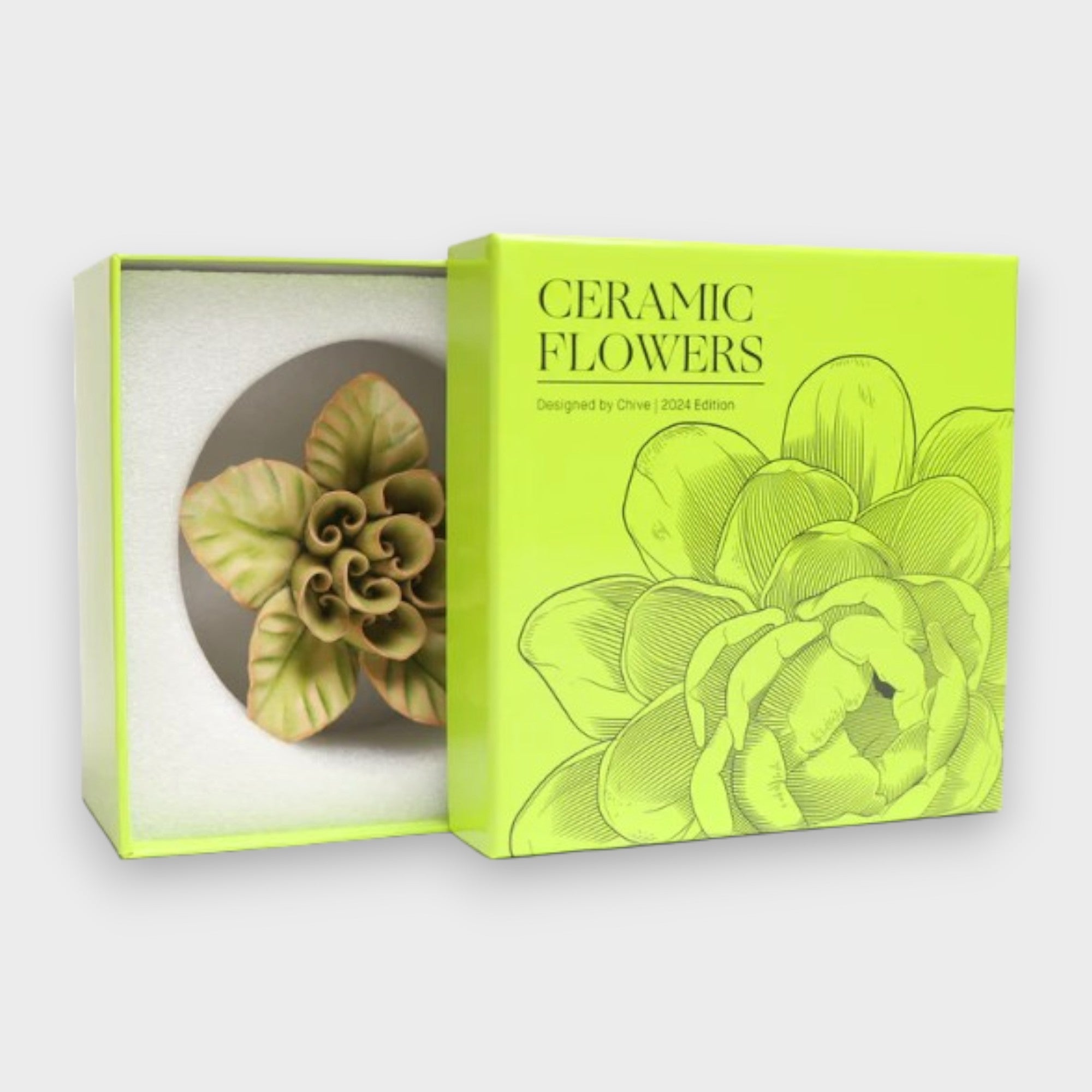 Ceramic Flower Wall Art Green Lotus