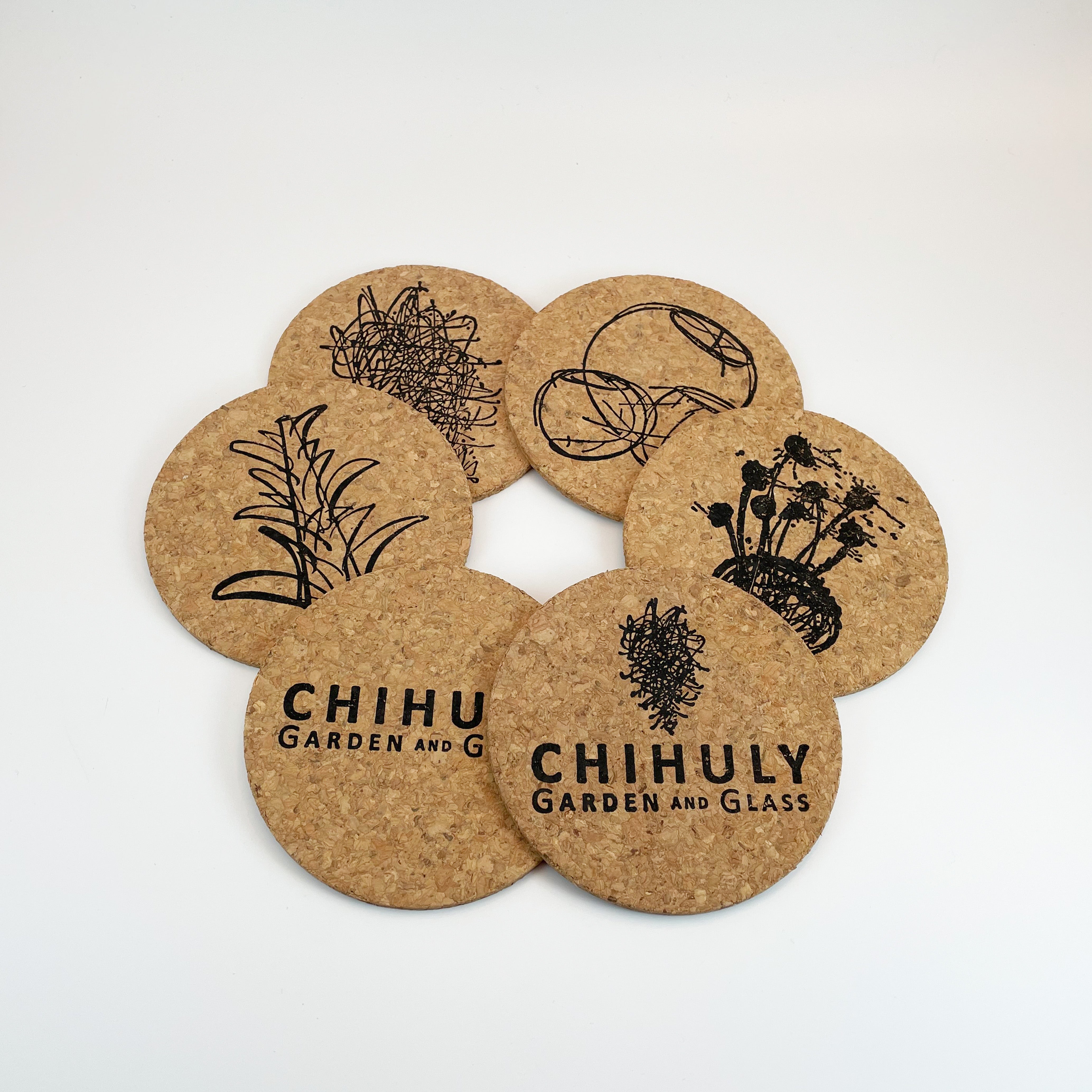 Chihuly Garden and Glass Cork Coaster Set
